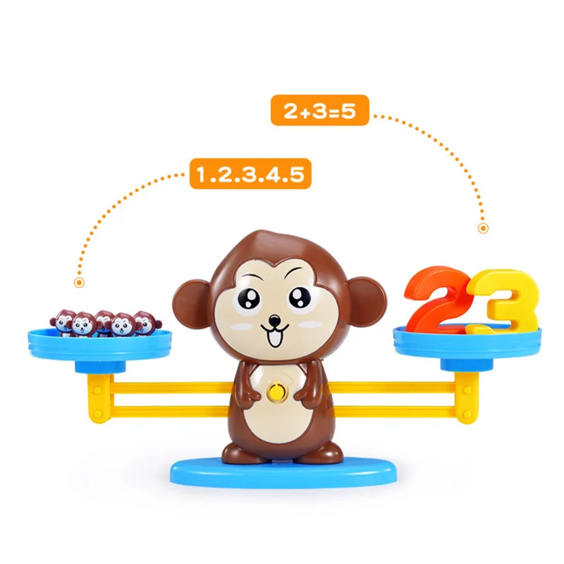 

Math Montessori Math Toy Digital Monkey Balance Scale Educational Penguin Balancing Scale Number Board Game Kids Learning Toys