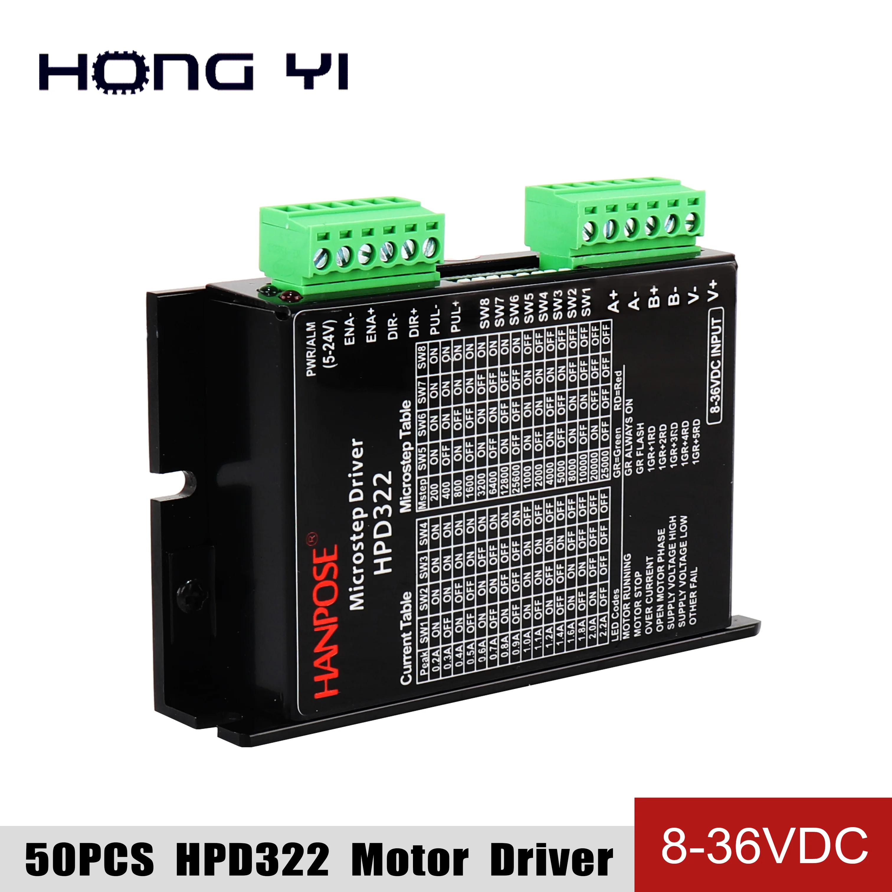 

50PCS Stepper Motor Driver HPD322 Nema17 Nema23 42/57/86 one axis Stepping Motor CNC Engraving Machine