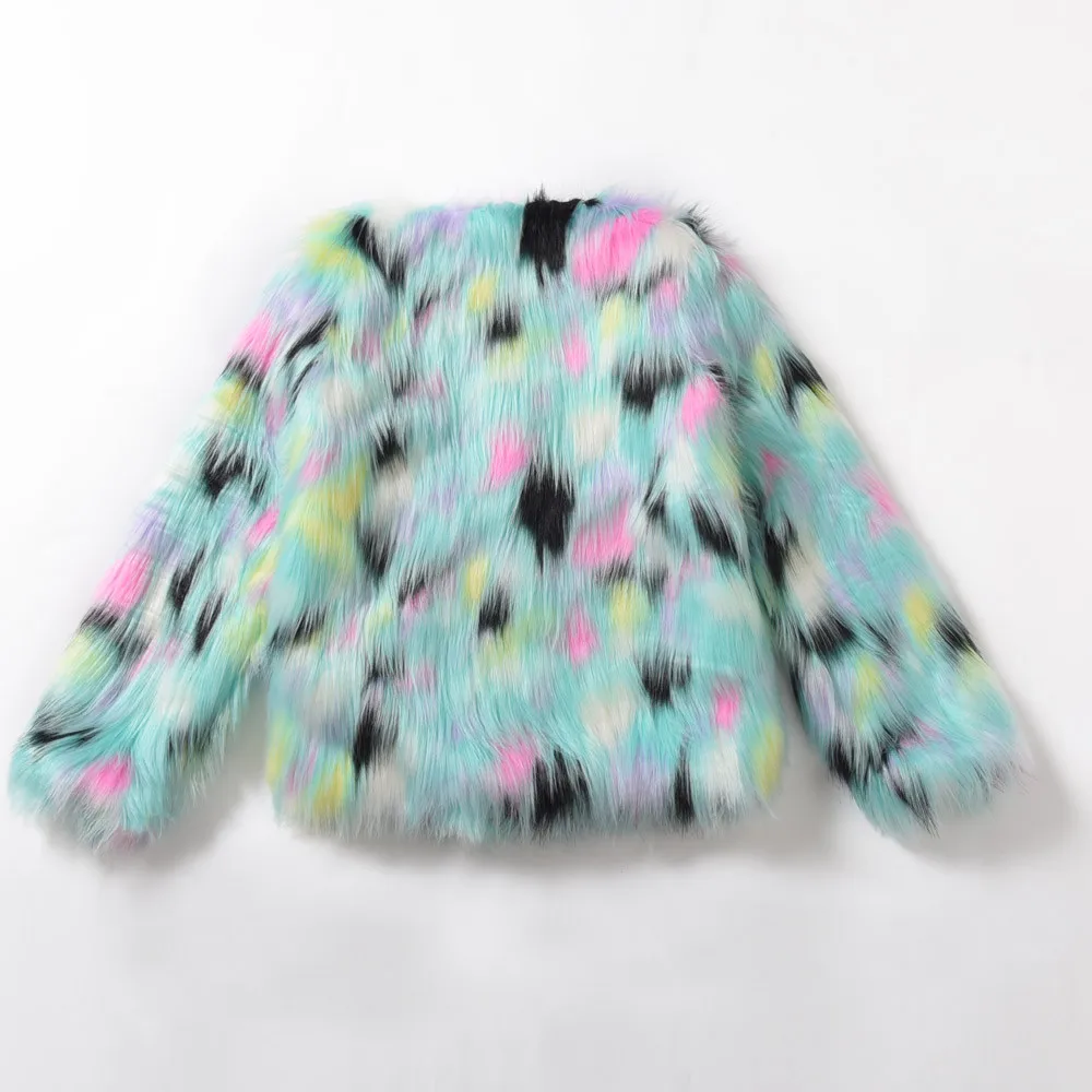 Женское пальто с искусственным мехом зимняя теплая куртка градиентом цвета