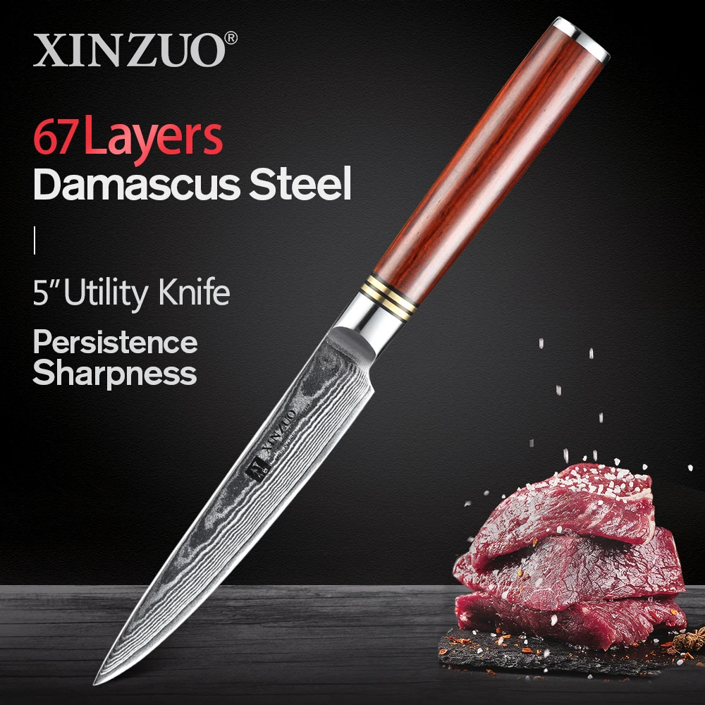 XINZUO 5 &quotдюймовый нож японский VG10 Дамасская сталь кухонные ножи шеф повара