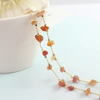 xuqian 50cm hot selling with wholesale brass natural crystal bead chain for diy jewelry c0041