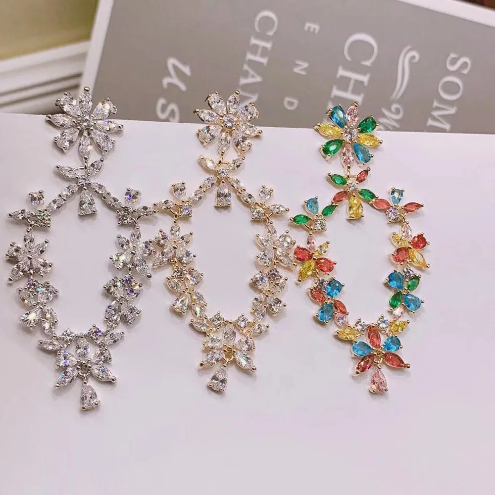 HIBRIDE знаменитые цветы подвески серьги-подвески для женщин из Дубая золотые