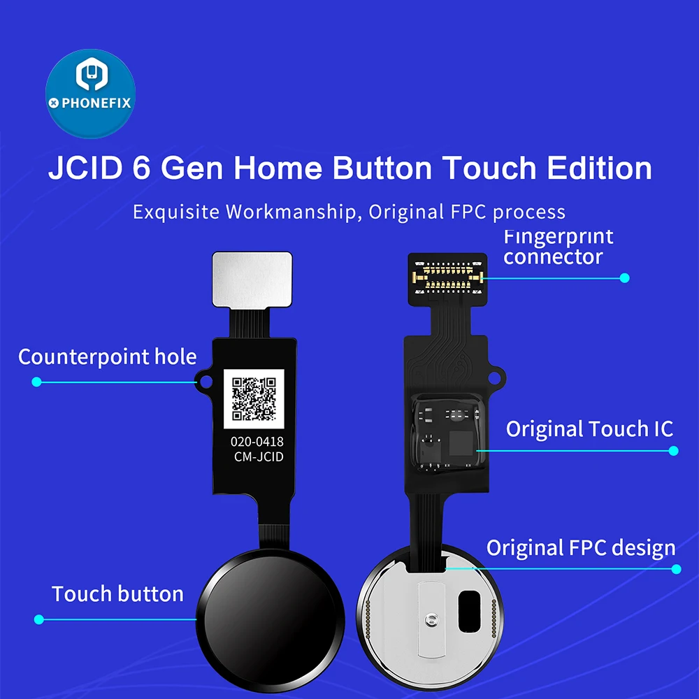 Плата JC Home Button 6-й 3D Универсальный сенсорный гибкий кабель со сканером отпечатков
