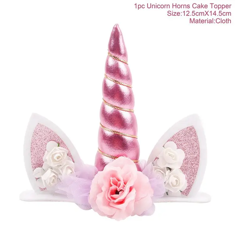 cake topper style 3 50 шт., вечерние принадлежности в виде леденца, единорога, декор для дня рождения, детские одноразовые столовые приборы, набор бумажных тарелок, чашка для детского душа, декор для девочек - Цвет: cake topper style 3