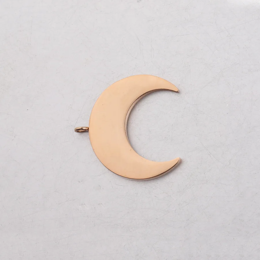 5 шт. подвески из нержавеющей стали с зеркальным полированным полумесяцем