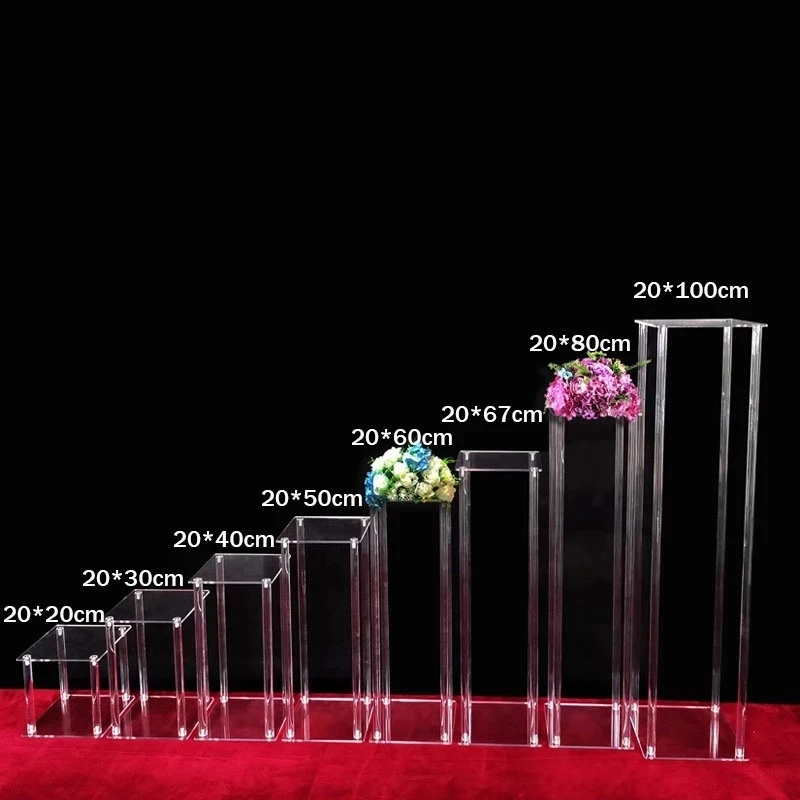 Новинка 4 шт. акриловая напольная ваза прозрачная для цветов центральный столик