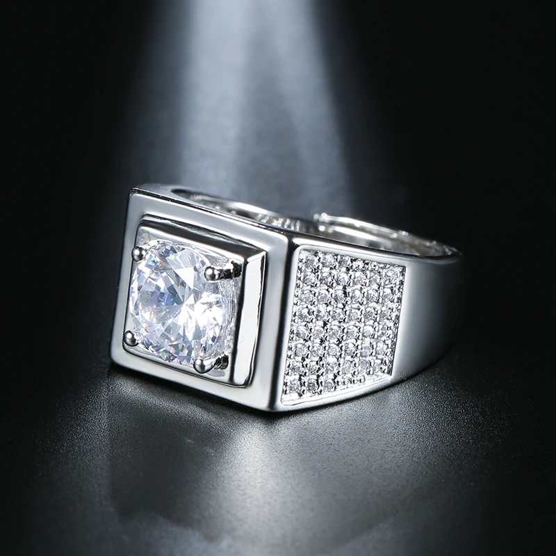 Kinel 2020 мужское кольцо с серебряным покрытием обручальные кольца фианитом
