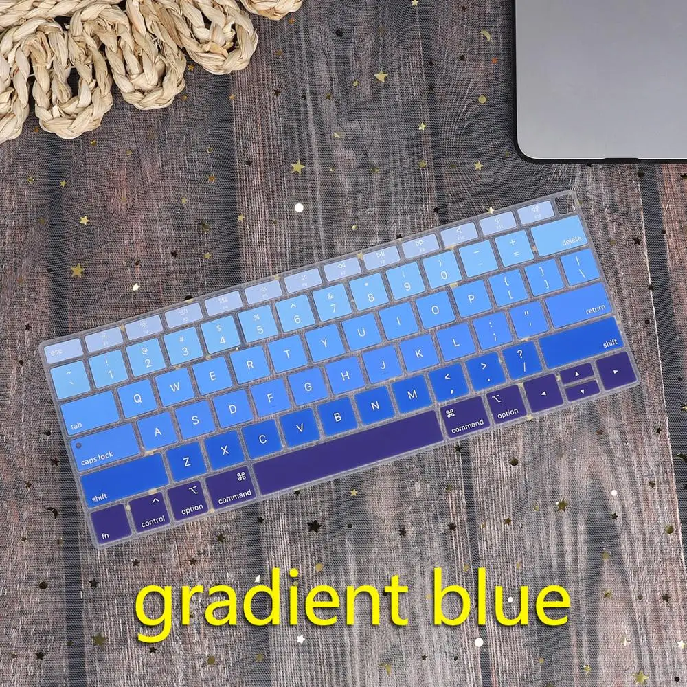 Английская Водонепроницаемая Пылезащитная крышка клавиатуры для Macbook Air 13 A1932 Touch ID градиентный цвет американская Защита клавиатуры