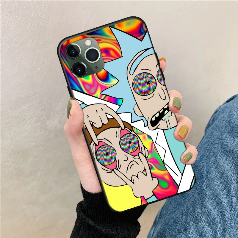 

Rick Morty Cool Cartoon Funny Anime Phone Case For iPhone 11 Pro Max 12 mini XR X XS MAX SE 2020 7 8 6 Plus Silicone Back Cover