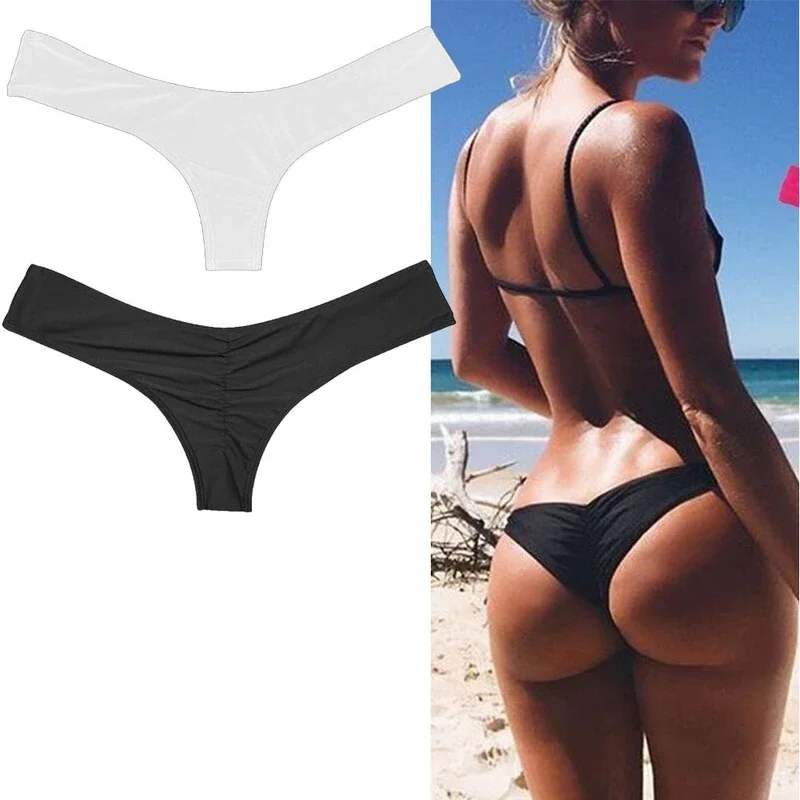 

2022 Beach Sexy Women Bikini Brazilian Cheeky Bottom Thong V Swimwear Panties S-4XL Briefs Swim Underwear Shorts Bikinis Panties