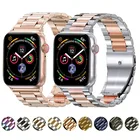Металлический ремешок для Apple Watch 7, 6, SE, 5, 4, 3, 44 мм, 42 мм, 38 мм, 40 мм, 41 мм, 45 мм, браслет из нержавеющей стали для iwatch