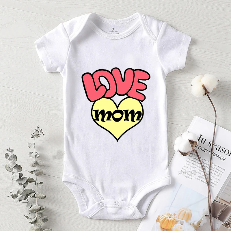 

Love Mom Dad Baby Romper Girl Boy Infant Bodysuits Short Sleeve Baby Girl Clothes Autumn Winter for Babies Clothing roupa de be