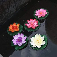4pcs artificial floating water lily artificial lotus flower pond decor decor water lily pond tank plant ornament garden decor