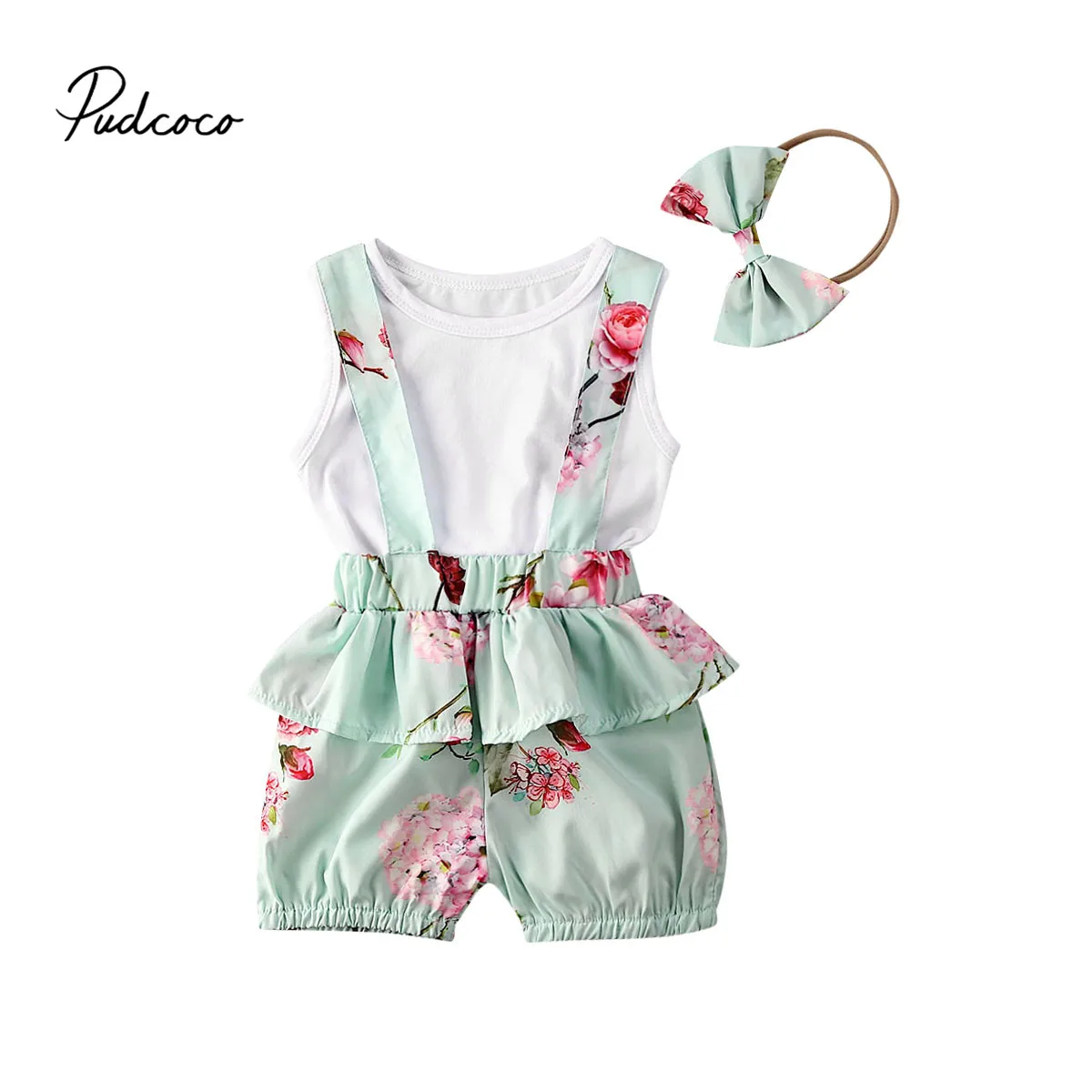 Комплект одежды для маленьких девочек Pudcoco белый жилет без рукавов новорожденных