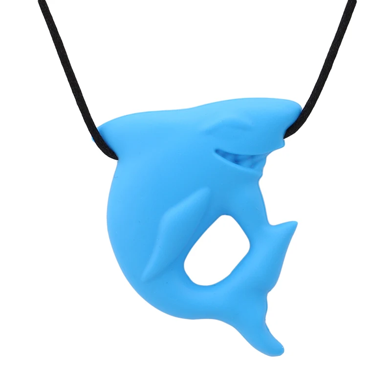 Cute Shark Pendant Food Grade Silicone Teething Teether Baby Nursing Jewelry For Mom Soft Necklace Toys Chew | Мать и ребенок