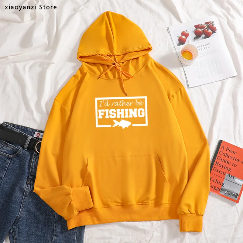 

I'd Rather Be Fishing women hoodies Fashoinable Gift sweatshirts for girls Cotton Mayma sportswear pullovers