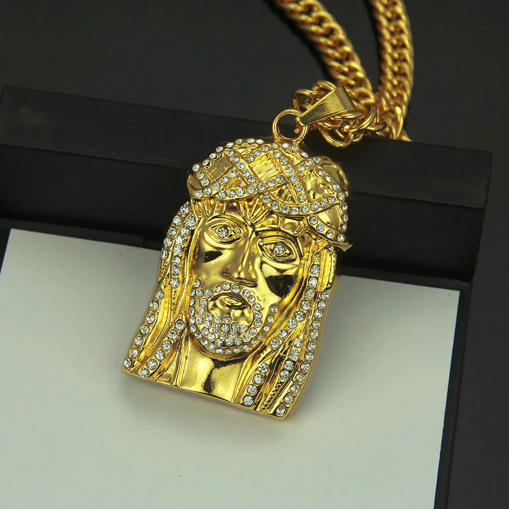 European And American Fashion Trend Hip-hop Alloy Jesus Pendant Necklace |