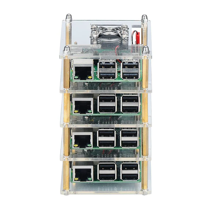 Raspberry Pi 4 Модель B слой акриловый чехол прозрачная коробка крышка для + Охлаждающие