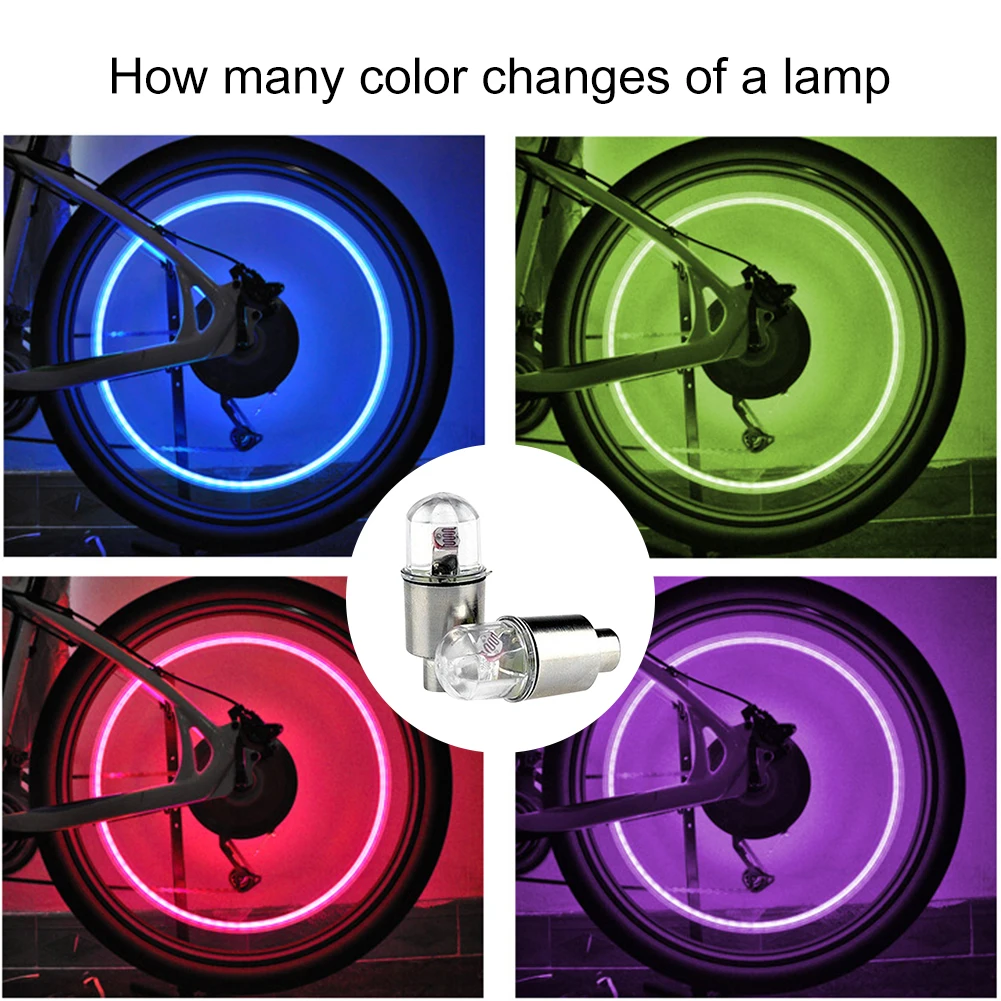 

4pcs LED Bike Valve Light Bicycle Wheel Tyre Valve Caps Light Mountain Road Bicycle Tire Lamp Cycling Bike Accessories
