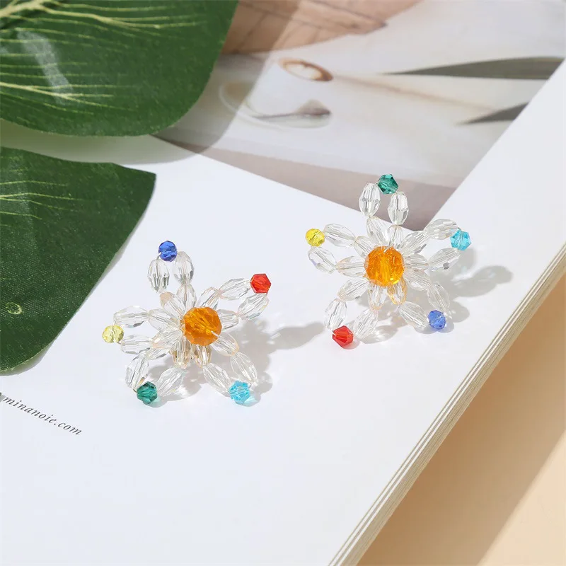 

Новое поступление 2020, серьги-гвоздики с кристаллами, прозрачная звезда, яркий цветок, блестящий корейский дизайн, модные ювелирные изделия ...