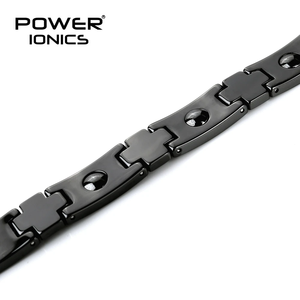 Магнитный браслет Power Ionics черный керамический из натуральной раковины унисекс