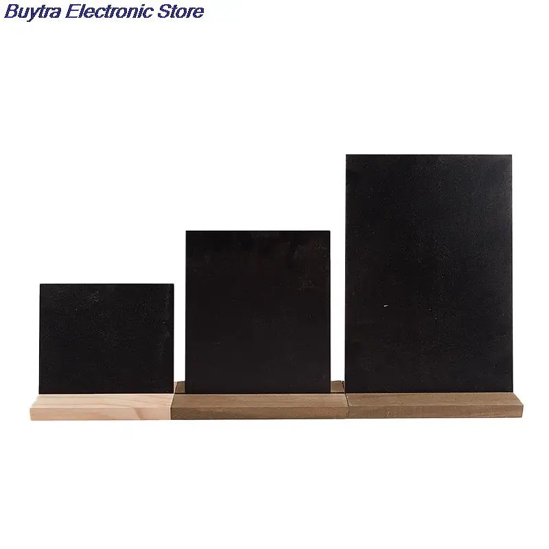 

3 Sizes Message Board Display Sign Wooden Base Price Tag Black Chalkboards Memo Bar