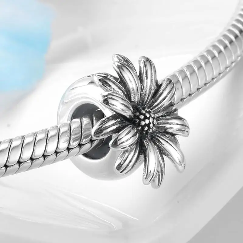 Пробка в виде цветка ромашки из стерлингового серебра 925 пробы новый европейский