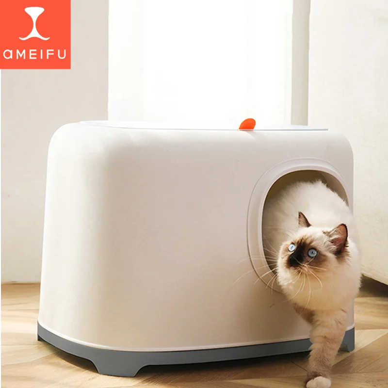 

Контейнер для кошачьего туалета AMEIFU, контейнер для кошачьего туалета с большим пространством, с защитой от брызг, безопасные прочные матери...