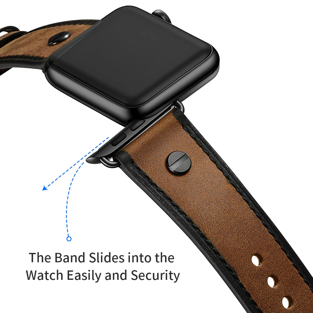 Кожаный ремешок для Apple watch 44 мм 40 iWatch 38 42 класс часов Браслет 5 6 SE 4 3 2 1 | Наручные