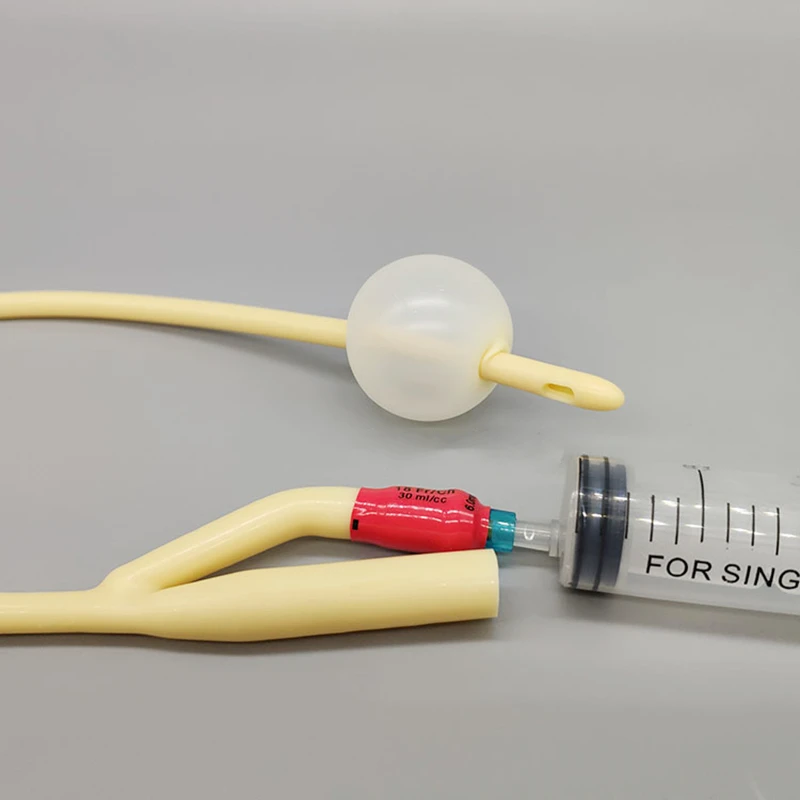 Одноразовый стерильный двусторонний латексный катетер Foley с силиконовым