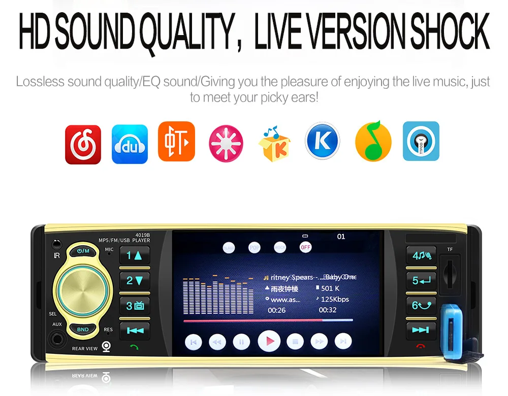 Автомобильный радиоприемник MP5 плеер 1DIN с 4 &quotэкраном Bluetooth FM AUX USB TF U