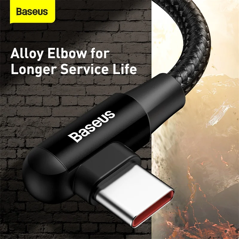 USB кабель Baseus с разъемом типа C 90 градусов 3 А|Кабели для мобильных телефонов| |