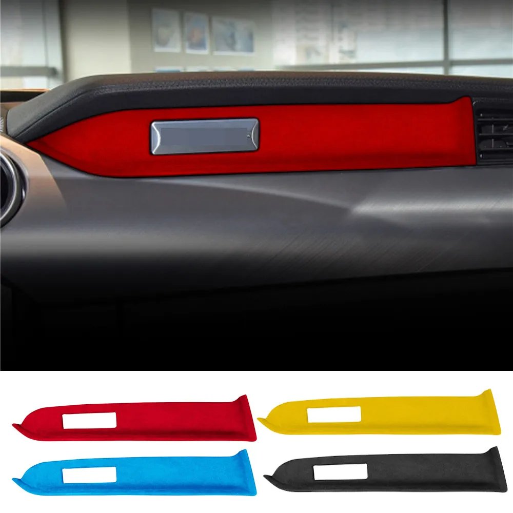 

Крышка панели приборной панели из ABS замши для интерьера центральной консоли, декоративная отделка Подходит для Ford Mustang 2015 + автомобильные а...