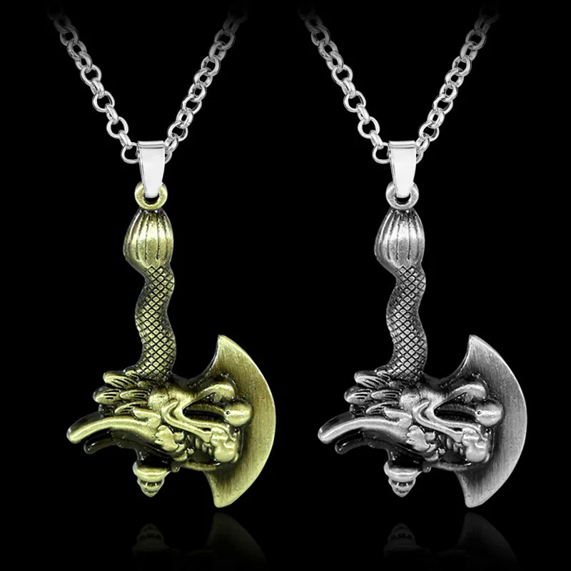 

WANGAIYAO new domineering couple stainless steel dragon head axe necklace creative fashion personality axe male and female alloy