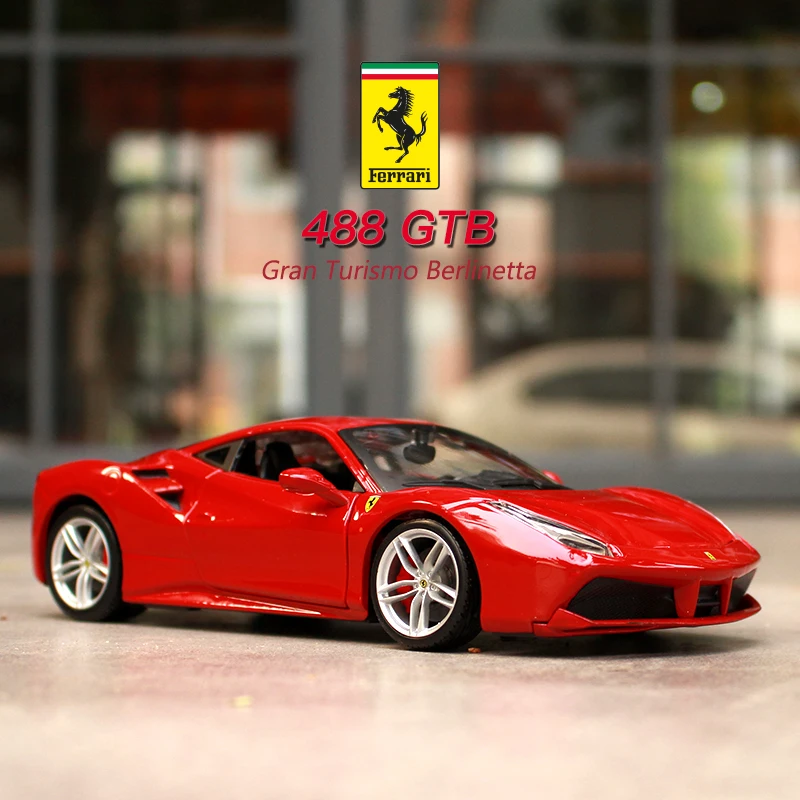 Модель автомобиля Bburago Ferrari 488 GTB 1:24 литой металлический модем детская игрушка