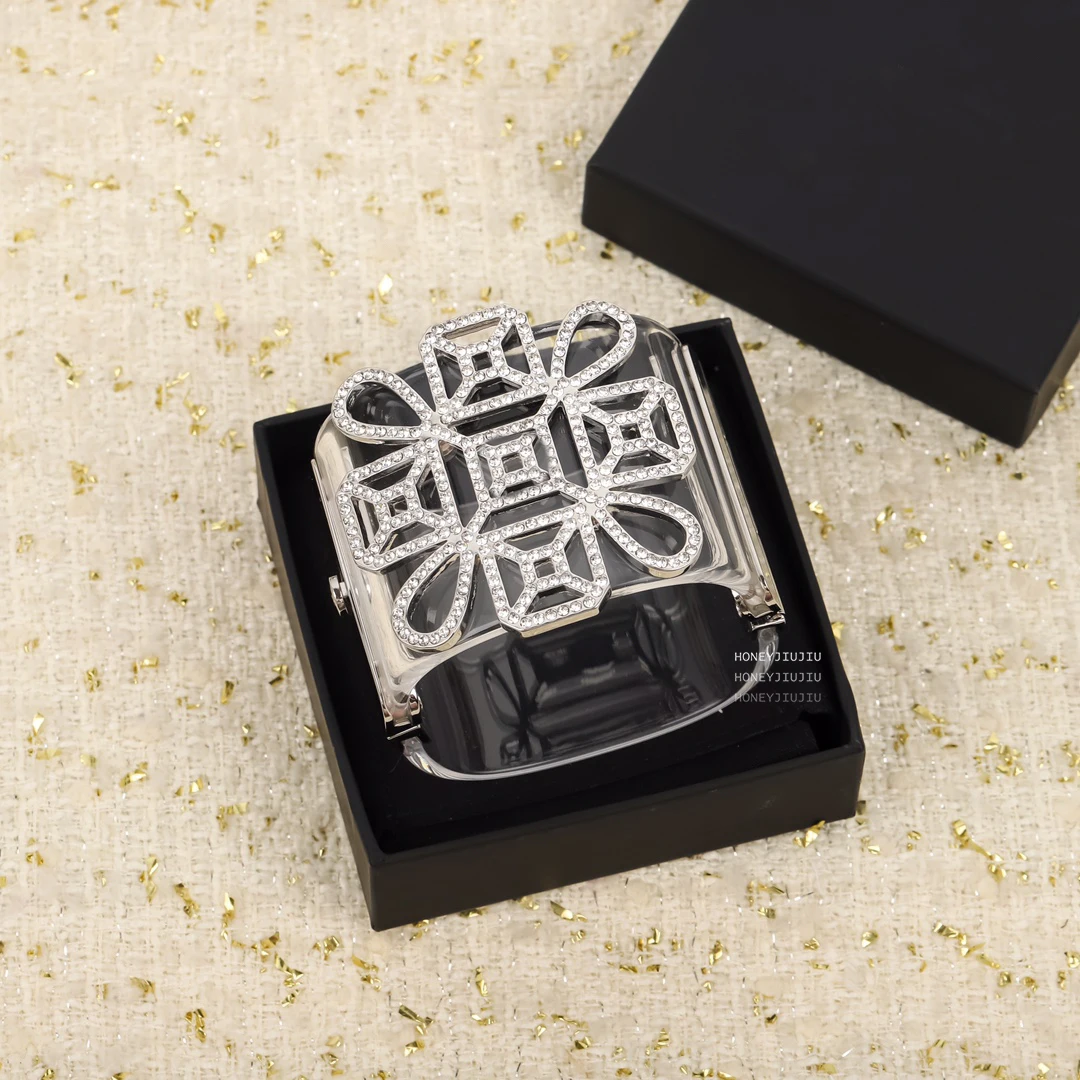 

Известный бренд, прозрачный акриловый широкий роскошный браслет для женщин, высококачественные украшения, подиумный дизайнерский тренд Ве...