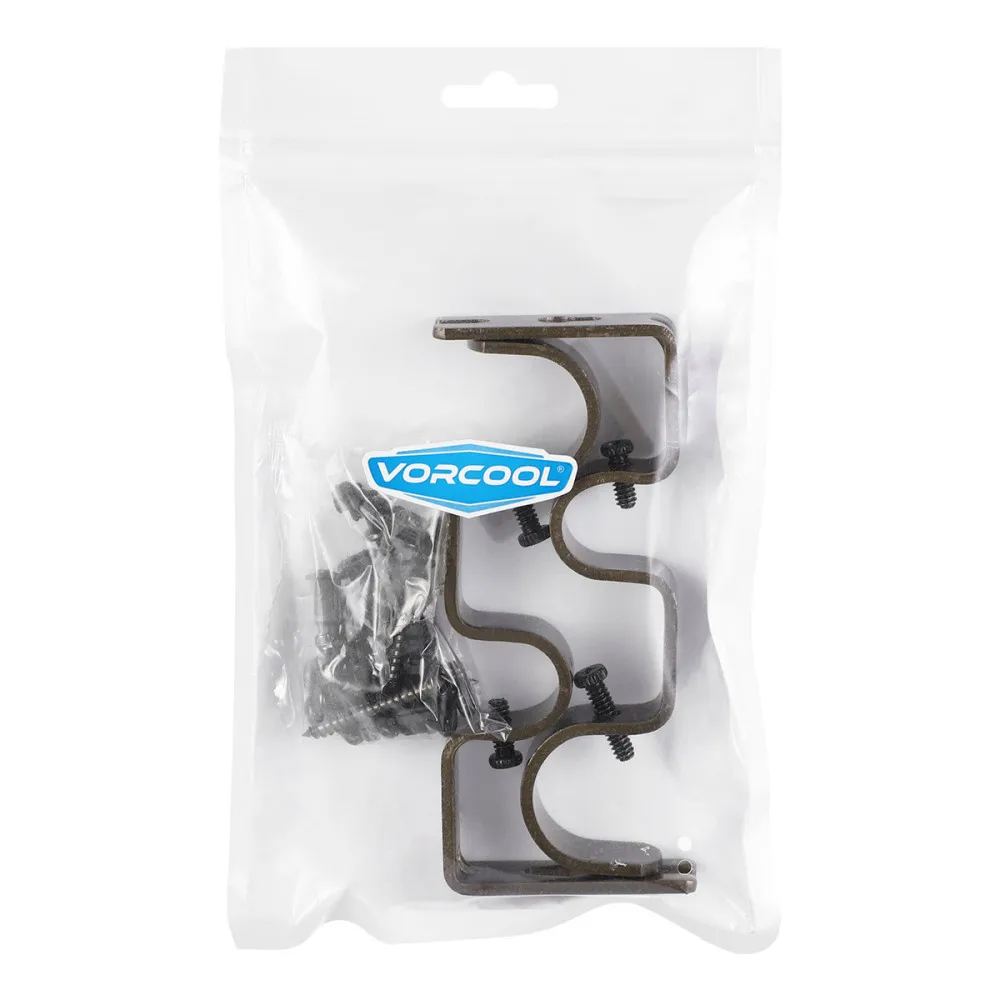 

VORCOOL 2pcs Curtain Rod Curtain Holder Curtain Drapery Rod Curtain Accessories for Curtain Decor (Coffee)