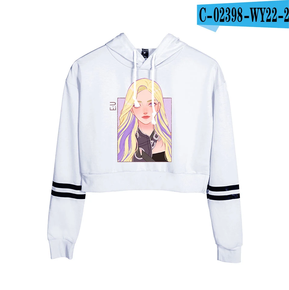 Everglow Kpop Корейская новая команда для девочек уличная Женская пуловер пупка толстовки Толстовка крутая поясничная популярная новинка года толстовки - Цвет: WY22
