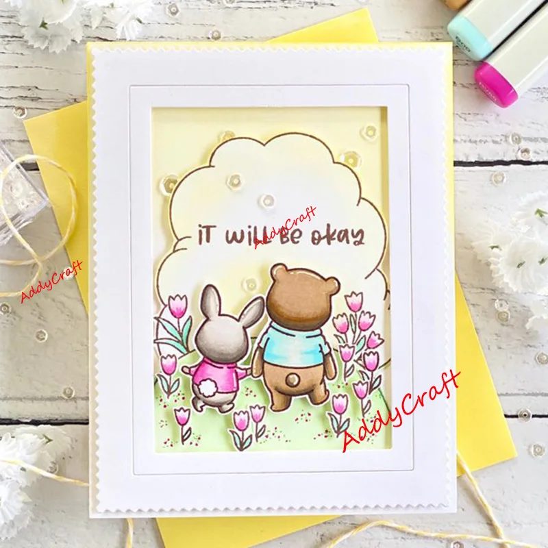 Животное партнер металлический Трафаретный вырубной штамп и прозрачные