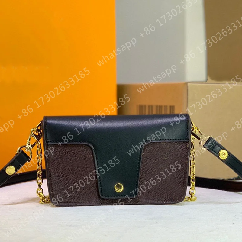 

80472 Luxury Designer Wallet Women's Shoulder Bag PADLOCK ON STRAP Handbag Genuine Leather Female Lady's Pochette Chain Strap