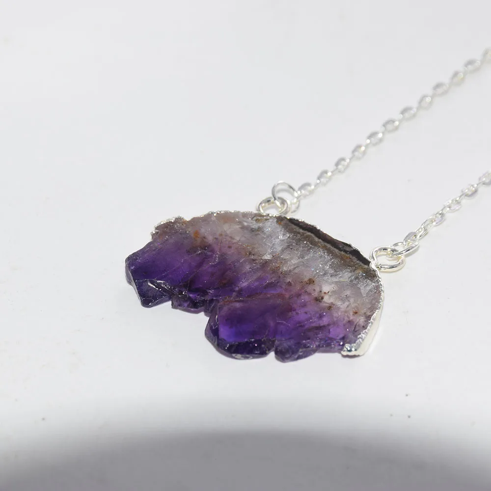 Женское Ожерелье-соединитель Geode Druzy с натуральным кристаллом и золотым ободком