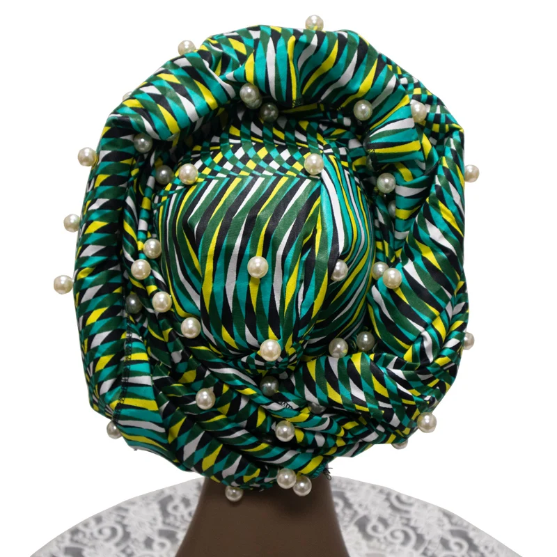 2020 многоцветный с жемчугом красивый африканский головной убор для женщин