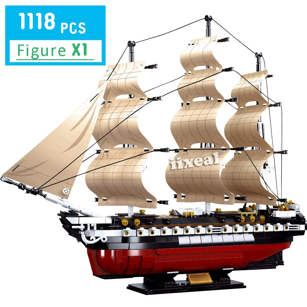Модель городского пиратского корабля конструктор Queen Black Hawk экшн фигурка кирпичи