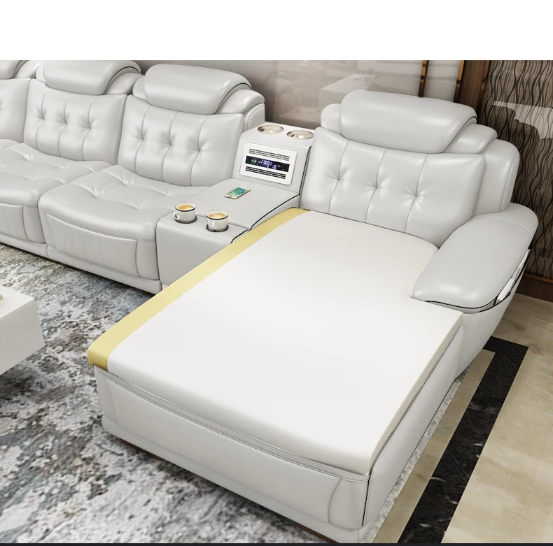 Комплект диванов из натуральной кожи L-образной формы для гостиной комнаты |