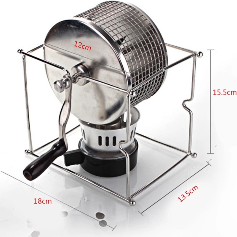 

Protable Manual Handy Coffee Bean Roaster Set Stainless Steel Mill Hand Crank