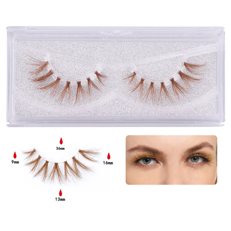 

3D Mink False Eyelashes Handmade Transparent Color False Eyelashes