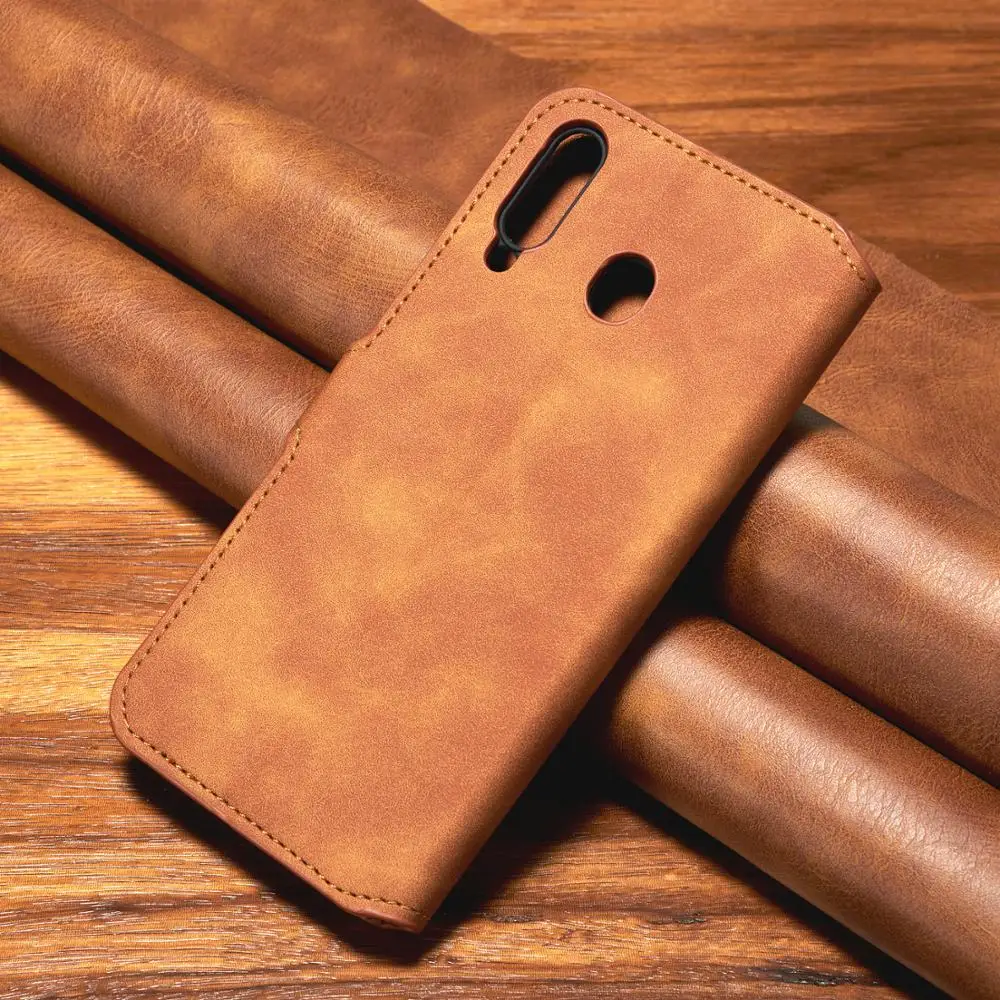 Винтажный кожаный чехол для samsung A40 телефона на магнитной застежке кошелек