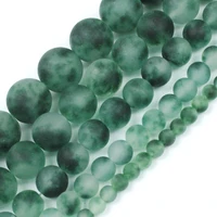 natural stone matte green chalcedony beads for jewelry making diy bracelets necklace accessories 15 beads strand 4681012mm