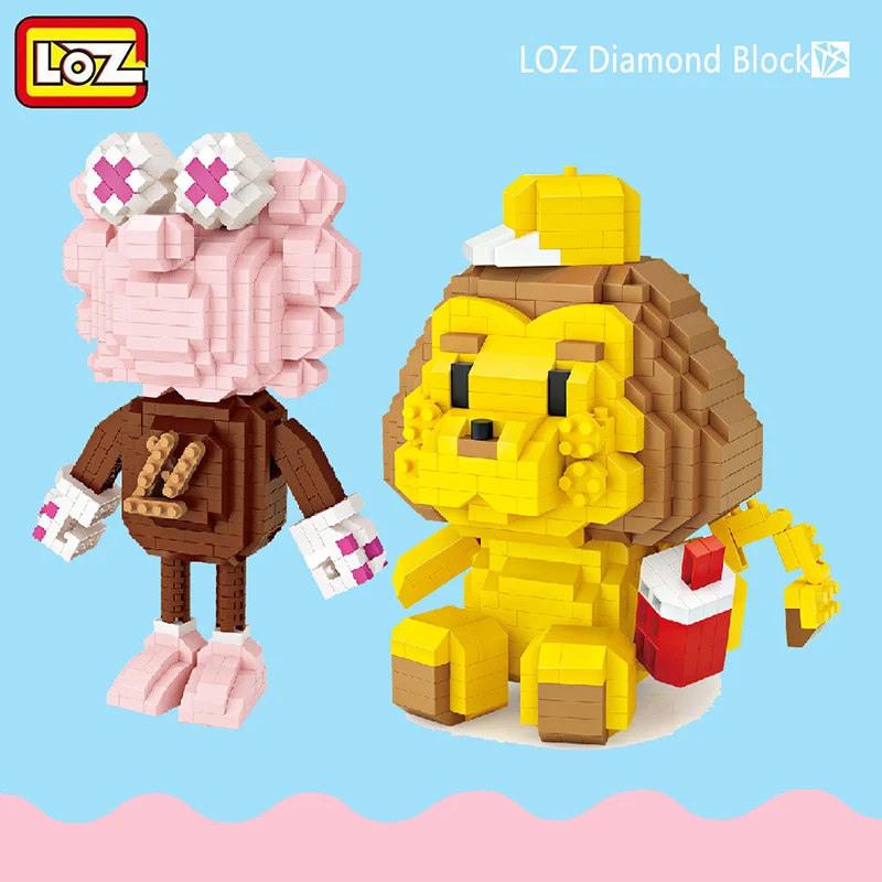 LOZ алмазные мини блоки Пчела Розовый Слон Мультяшные Животные модели