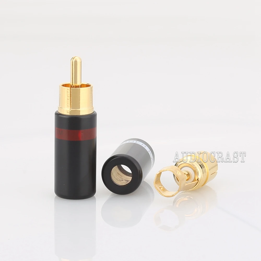 Hifi 4 шт. позолоченный Rca Штекер Аудио AMP межблочный rca разъем